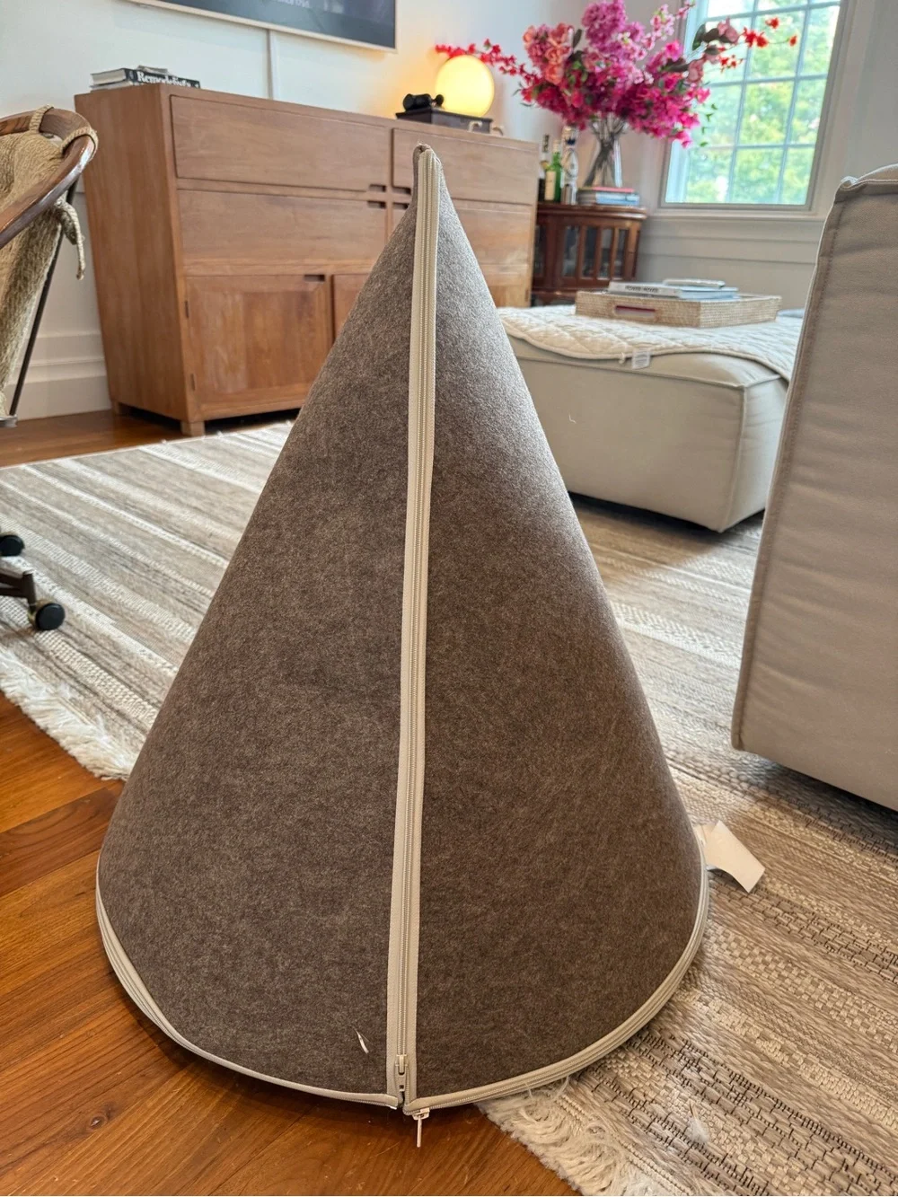 BRAND NEW, never used Cozy Brown Pet Teepee Bed - Modern Dog & Cat Hideaway